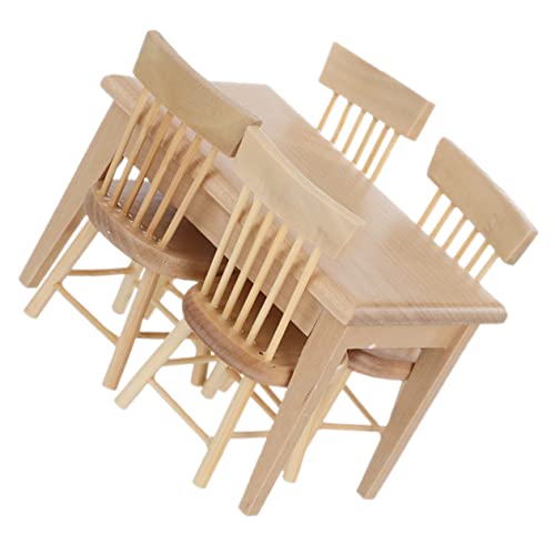 JUMPLAWN 1Satz Puppenhaus Möbel für Kreative Mikroszenendekoration Teiliges Set mit Tisch und Stühlen Geschenkidee für DIY Enthusiasten und Kinderzimmerdekoration von JUMPLAWN