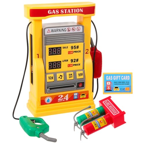 JUMPLAWN 1Satz Tankstellen mit Sprachfunktion DIY Autos Tankstellensimulation für Selbstbedienung mit Digitaler Anzeige und Zählfunktion für Zuhause und Spielzimmer von JUMPLAWN