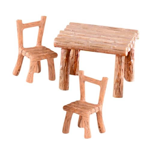 JUMPLAWN 1satz Miniatur Gartenmöbel Set Teiliges Resin Tisch Und Stuhl Für Mikrolandschaft Für Puppenhaus Und Garten Niedliches Mini Chair Ornament Hochwertige Handwerkskunst von JUMPLAWN