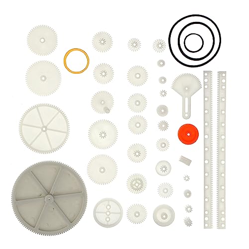 JUMPLAWN 1Satz Teiliges Kunststoff Riemenscheiben für DIY Modellbau Zubehör für Experimente und Kreative Projekte Riemenscheibe Getriebe und Gestell von JUMPLAWN