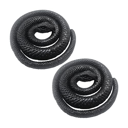 JUMPLAWN Halloween Lebensechte Schwarze Schlangenspielzeuge Pädagogische Schlangenmodelle Für Jungen Und Mädchen 2er-Pack von JUMPLAWN