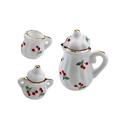 JUMPLAWN 2 Sätze Kirsch Keramik Topf Thermal- LED-Nagellampen für Gel Sprinklerpumpe Stecker Miniature Tea Accessories Miniature Tea Set for Miniatures kleine Hausmöbel Mini-Wasserkocher von JUMPLAWN