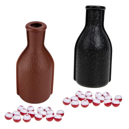 JUMPLAWN 2 Sets Billardkugel-Requisiten, Snooker-Flasche, Billard-würfel-Requisite, Kunststoff-würfelkugel-billardflaschen-Sets von JUMPLAWN