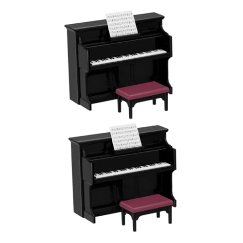 JUMPLAWN 2 Sets Kinderspielzeug Klavier Puppenhauszubehör Miniaturmöbel Winziges Klavier Mini Kleines Klavier Puppenhaus Klavier Puppenhausklavier Miniaturklavier Miniklavier Kunststoff von JUMPLAWN
