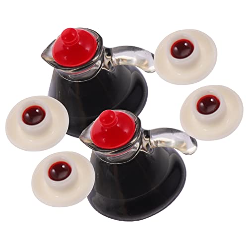 JUMPLAWN 2 Sets Mini Kaffeekanne Tassen Miniatur Kaffeemaschine Wasserkocher Dekoration Mini Foto Requisite Mini Haushaltsbedarf Kaffeetassen Statue Kaffeekanne Schmuck Mini von JUMPLAWN