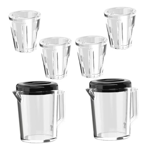 JUMPLAWN 2 Sets Puppenhaus Transparenter Wasserkocher Limonadenbecher Porzellan Für Puppenhaus Mini Puppe Weingläser Puppenhausmöbel Puppenhauszubehör Kunststoff von JUMPLAWN