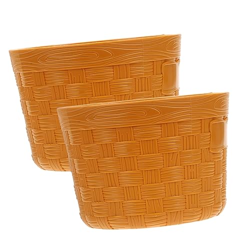 JUMPLAWN 2 Stück Aufbewahrungseimer Kinderspielzeug Obstkorb Rollenspiel Simulationskorb Spielzeugkorb Für Gemüsekorb Gemüsekorb Kinderspielzeug Kunststoff Orange von JUMPLAWN