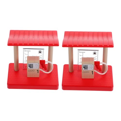 JUMPLAWN 2 Stück Eisenbahnschienen Zugzubehör Für Tankstellen Für Spiele Tankstellen Simulation Tankstellen Modell Tankstelle Lustiger Zug Tankstelle DIY Modell Aus Holz von JUMPLAWN