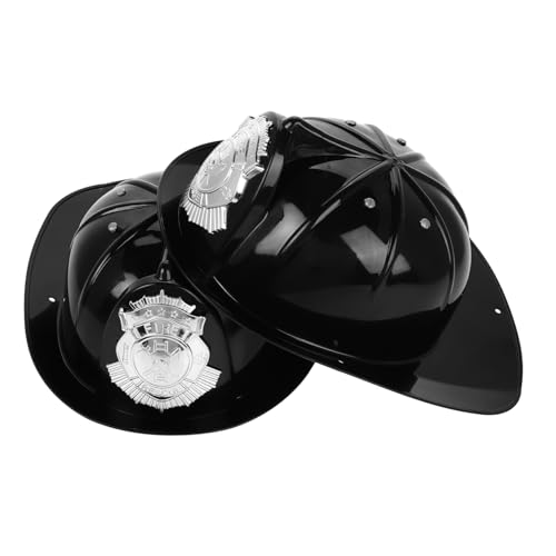 JUMPLAWN Feuerwehrhelm Aus Kunststoff Feuerwehrhut Für Kinder Feuerwehrmann-kostümzubehör Für Party-verkleidungen – 2er-set von JUMPLAWN