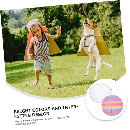 JUMPLAWN 2 Stück Kreatives Handwurf Fallschirmspielzeug für Teiliges Outdoor Spielset mit Farbigen und Weißen Schnüren Langsam Landender Fallschirm Fördert Geschicklichkeit und Kreativität von JUMPLAWN