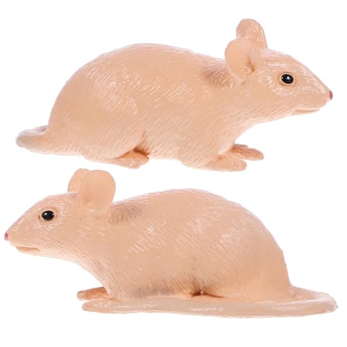JUMPLAWN 2 Stück Lustige Realistische Rattenmodelle als Halloween Party Deko Lernspielzeug Katzenreizspielzeug für Drinnen und Fasching von JUMPLAWN