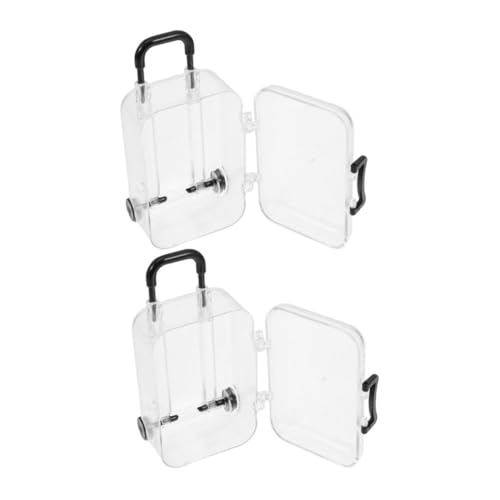 JUMPLAWN 2 Stück Mini Kleideraufbewahrungsbox Mini Puppenhauszubehör Mini Koffer Mini Gepäck Partygeschenk Mini Koffer Partygeschenk Puppenhauszubehör Mini Spielzeuggepäck von JUMPLAWN