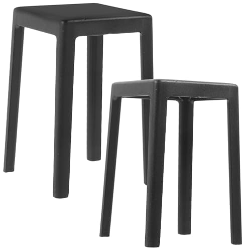 JUMPLAWN 2 Stück Mini -Stuhlmodell bastelset basteln für wohnzimmerdeko bastelzeug für gartendekoration Toys Puppe Miniatur Mini-Hocker Mini-Haushocker Plastik Black von JUMPLAWN