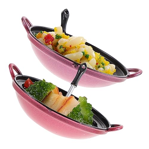 JUMPLAWN 2stücke Miniatur Lebensmittel Modelle Für Puppenhaus Dekorative Mikrolandschaft Spielzeug Realistische Mini Food Accessoires Eier-Reis Brokkoli von JUMPLAWN
