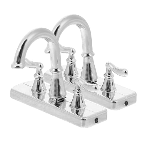 JUMPLAWN 2 Stück Puppenhaus Wasserhahn Miniatur Wasserhahn Mini Ornament Miniatur Lebendige Mikro Landschafts Dekoration Puppenhaus DIY Dekorationen Simulations von JUMPLAWN