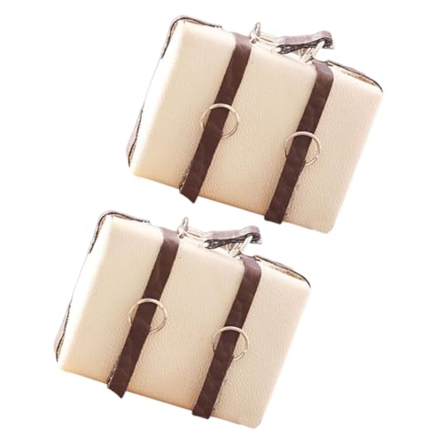 JUMPLAWN 2stücke Mini Vintage Koffer Für Puppenhaus Maßstab Reisegepäck Modell Aus Pu Vielseitig Einsetzbar Als Dekoration Oder Spielzeug Für Kreative Miniatur-szenen von JUMPLAWN