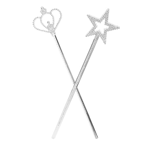 JUMPLAWN 2 Stück Silberne Stern Zauberstäbe und Kronen Stäbe für Prinzessinnen für Geburtstagsfeiern Halloween und Kostümpartys mit Einzigartigem Design und Funkelnden Sternen JUMPLAWN 2 Stück Silberne Stern Zauberstäbe und Kronen Stäbe für Prinzessinnen für Geburtstagsfeiern Halloween und Kostümpartys mit Einzigartigem Design und Funkelnden Sternen von JUMPLAWN
