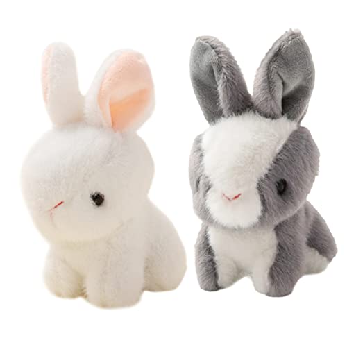 JUMPLAWN 2 Stück Süße Plüsch Rabbit Anhänger für Taschen Schlüssel Weiche Hasen mit Einzigartigem Design für Praktische Verwendung von JUMPLAWN