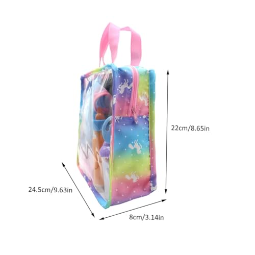 JUMPLAWN 2 Stück Teiliges Puppen Handtaschen Einhorn Design Puppenzubehör Aufbewahrungstasche Langlebig Polyester für Puppen Spielzeugtasche Unterwegs Geschenk von JUMPLAWN