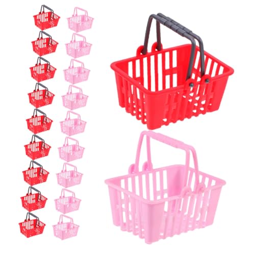 JUMPLAWN 20 Stück Mini Einkaufskorb Geflochtener Mini Lebensmittelkorb Kleiner Korb Weidenkorb Miniatur Supermarktkorb Körbe Kleiner Korb Kleiner Korb Mini Korb Aus Kunststoff von JUMPLAWN