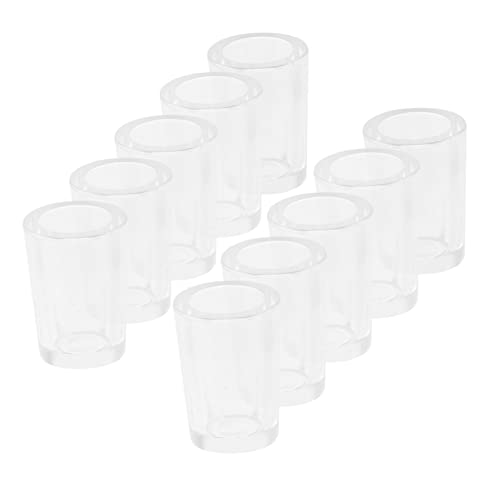 JUMPLAWN 20 Stück Mini Tassen Für Puppenhäuser Kleine Getränkebecher Mini Weinbecher Miniatur Wasserflasche Puppenhaus Weinflaschen Neuartige Schnapsgläser Behälter Rosa Tassen von JUMPLAWN
