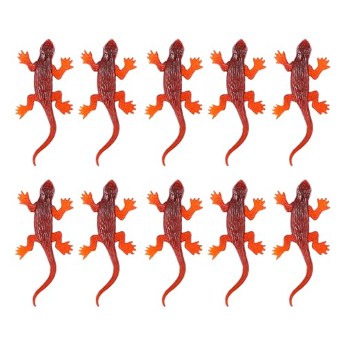 JUMPLAWN 20 Stück Partyspielzeug Simulation Reptilien Wohnkultur Simulation Gecko Party Trick Plastik Gecko Modelle Plastik Gruseliges Gecko Halloween Trick Requisiten PVC von JUMPLAWN