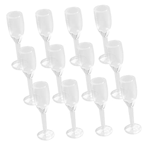 JUMPLAWN 20 Stück Puppenhaus Partybecher Mikrokelch Miniatur Weingläser Dekorativer Miniaturkelch Mini Hausgläser Puppengläser Mikrogläser Miniaturkelche Kunststoff Transparent von JUMPLAWN