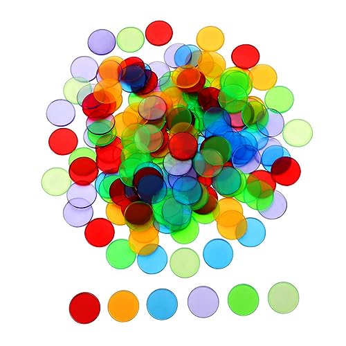 JUMPLAWN 200 Stück Zählmarken aus Kunststoff Bunte Bingo Chips für Spiele und Lernaktivitäten Gemischte Farben für Mathematikunterricht und Belohnungen von JUMPLAWN