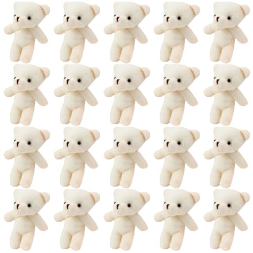 JUMPLAWN 20Stücke Mini Bär Anhänger Weiche DIY Bärenfiguren für Taschenzubehör Kuschelweiche Deko für Geburtstags und Feiertagsgeschenke für Handyanhänger und Heimwerkerprojekte von JUMPLAWN