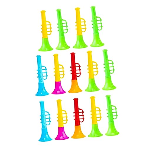JUMPLAWN 20Stücke Mini Trompeten aus Kunststoff Kompakte Blasinstrumente für Leuchtende Farben für Geburtstagsgeschenke und Kreative Spielstunden von JUMPLAWN