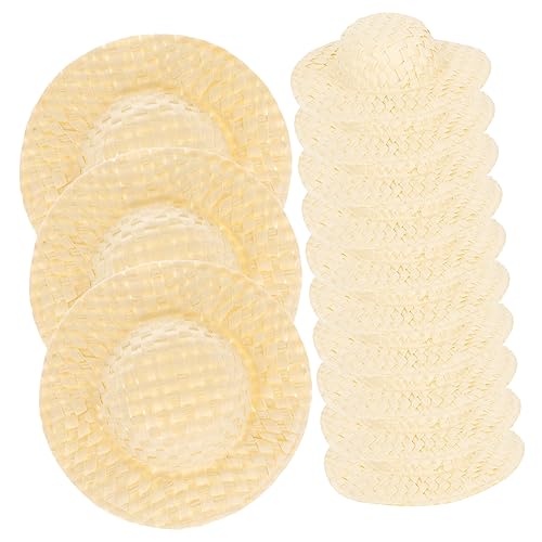 JUMPLAWN 20Stücke Miniaturpuppenpapierhüte Gewebte Puppenhüte für DIY Bastelprojekte Dekoration für Puppen und Hochwertige Requisite aus Papier von JUMPLAWN