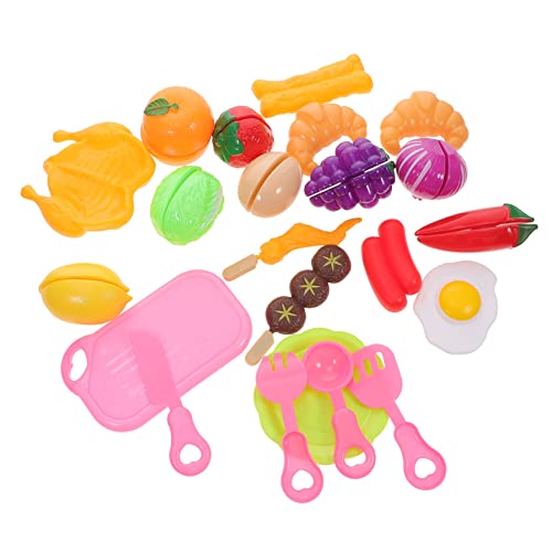 JUMPLAWN 23 Teiliges Obst Schnittspielzeug Lebensmittel Küchenspielzeug Rollenspiel Rollenspiel Kochspielzeug Spielküchenzubehör Kleinkind Küchenspielset Kochutensilien von JUMPLAWN