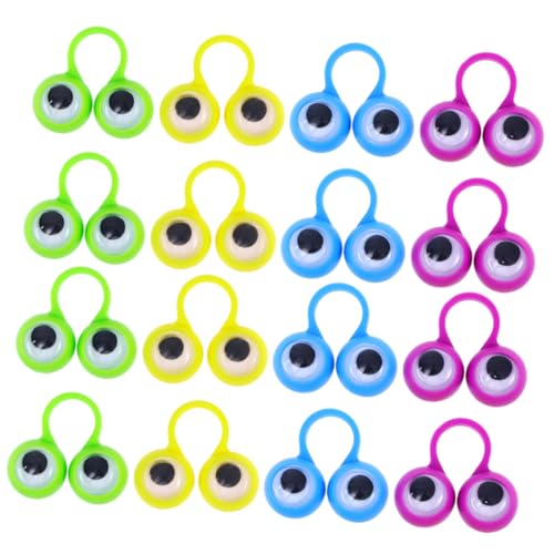 JUMPLAWN 24 Stück Finger Aktivitätsring Kunststoff Fingerspielzeug Augen Fingerspielzeug Tragbares Kinderspielzeug Interessantes Kinderspielzeug Tragbares Kinderspielzeug Fingerring von JUMPLAWN