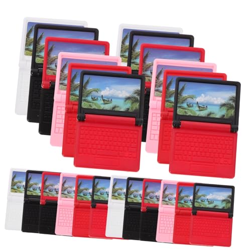 JUMPLAWN 24 Stück Miniatur -computermodellspielzeug Puppenhaus-Laptop -Laptop Puppenhaus-Computer Mini-puppenhaus-zubehör Mini-puppenhaus- Mini-Sachen Plastik von JUMPLAWN
