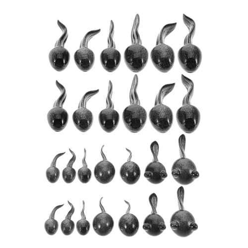 JUMPLAWN 26St Micro Landscape Kaulquenze Froschkaulquappen Mini-Zubehör Mini Moos süßes Moos Froschmoos Terrarium zubehör teich Dekoration kleine Tierfiguren Terrarienfiguren Harz Black von JUMPLAWN