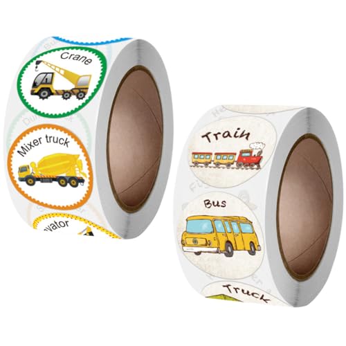 JUMPLAWN 2Rollen Fahrzeuge Belohnungsaufkleber für Motivierende Sticker für Kindergarten Schule für Belohnungssysteme und Kreative Projekte Designs pro Rolle JUMPLAWN 2Rollen Fahrzeuge Belohnungsaufkleber für Motivierende Sticker für Kindergarten Schule für Belohnungssysteme und Kreative Projekte Designs pro Rolle von JUMPLAWN