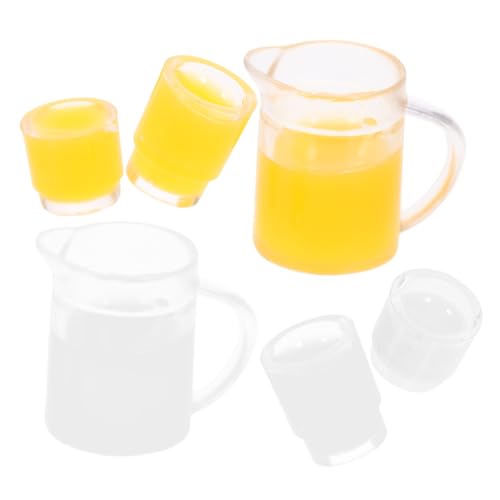 JUMPLAWN 2Sätze Milch und Saftset für Puppenhäuser Teiliges Zubehör für Realistische Dekoration für Wohnzimmer Schlafzimmer und Bäckerei aus Hochwertigem von JUMPLAWN