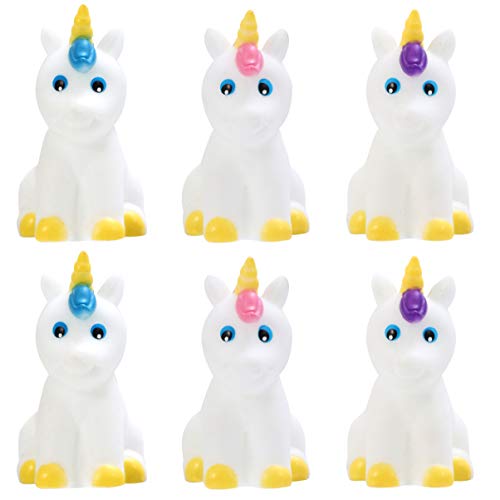 JUMPLAWN 2Sätze Mini Einhorn Badewannenspielzeug mit Je Quetschbares Badespielzeug für Spaß Beim Baden mit Pfeif Funktion und Attraktiven Farben von JUMPLAWN
