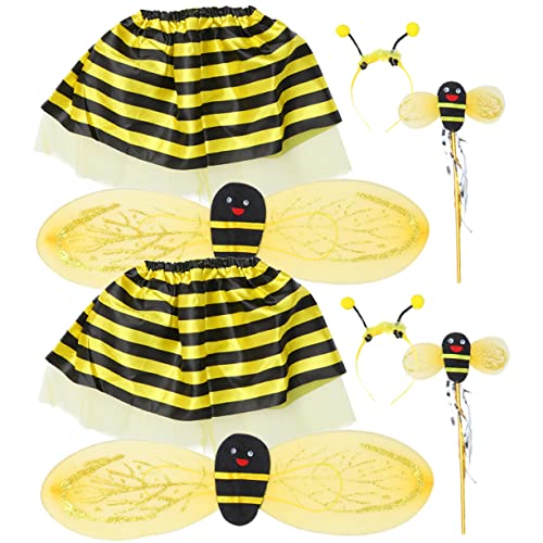 JUMPLAWN 2Sätze Teiliges Cosplay mit Flügeln Stirnband und Rock Accessoire für Karneval Halloween und Mottopartys von JUMPLAWN