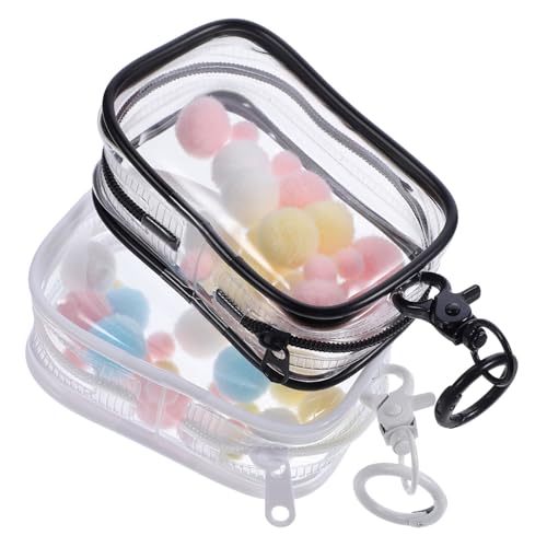 JUMPLAWN 2 Satz Transparente Puppen Displaytasche mit Schlüsselanhänger Tragbare Aufbewahrungstasche für Figuren für Minifiguren und Sammlerstücke Transparentes Design für Schutz von JUMPLAWN