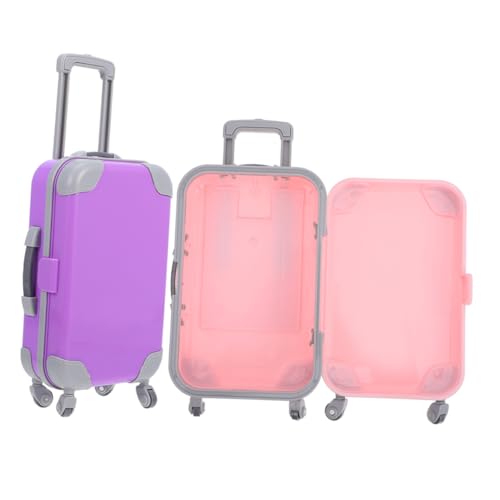 JUMPLAWN 2St Puppenkoffer babyzimmer zubehör Mini-Koffer Kinderkoffer Mini-Container Reisebehälter Spielzeugkoffer Reisekoffer Puppen Kleiner Koffer für Puppen Mini-Puppenhaus-Zubehör Abs von JUMPLAWN