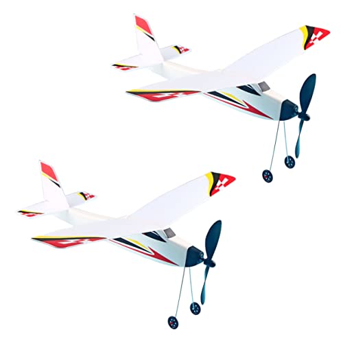 JUMPLAWN 2Stücke Flugzeugspielzeug Gummimotor Slider Modell Zufällige Muster für Fördert Interaktion und Bewegung Leicht und Tragbar für Unterwegs von JUMPLAWN