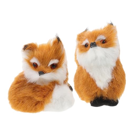 JUMPLAWN 2Stücke Fuchs Plüschtiere Realistische Waldtierfiguren für Dekoration Weiche Kuscheltiere aus Hochwertigem Material für und Sammler Authentisches Design von JUMPLAWN