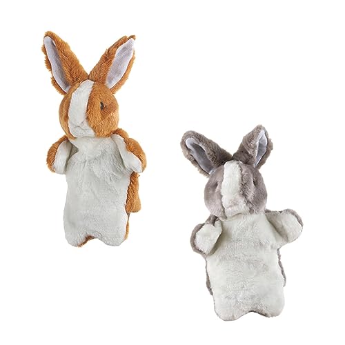 JUMPLAWN 2Stücke Handpuppen Kaninchen aus Weichem Material Interaktive Handpuppen für Zuhause Kindergarten und Lernzentren Fördert die Eltern Beziehung von JUMPLAWN