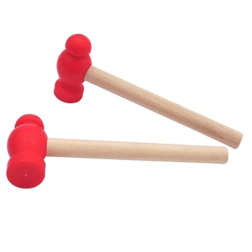 JUMPLAWN 2Stücke Holzhammer für Sicheres Lernspielzeug mit Polierter Oberfläche Werkzeug für Heimdekoration und Kreatives von JUMPLAWN