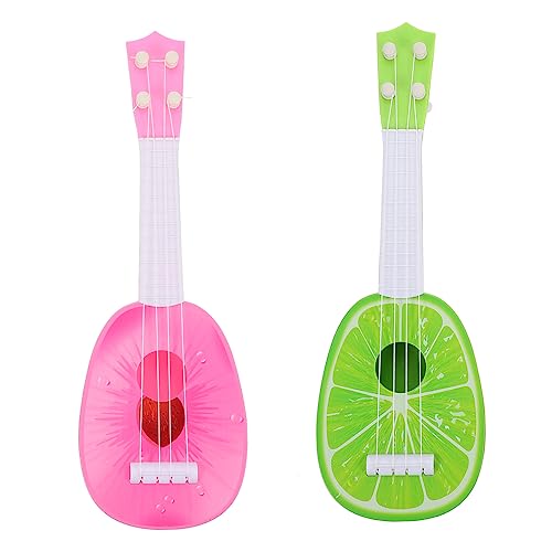JUMPLAWN 2Stücke Mini Gitarren für Ukulele aus Hochwertigem Frühes Musikalisches Lernspielzeug Leuchtenden Farben Kleinkinder von JUMPLAWN