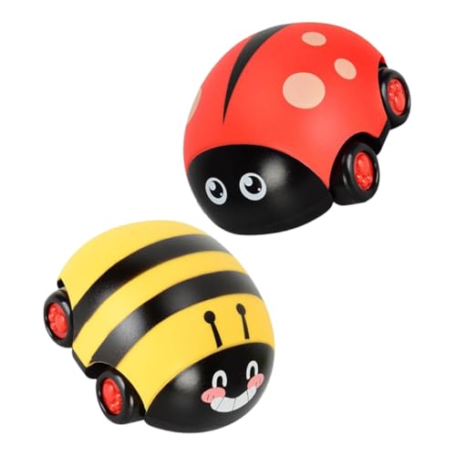 JUMPLAWN 2 Stück Rückziehauto für Kleinkinder Cartoon Tierform Spielzeug mit Reibungsantrieb Autospielzeug für Jungen und Mädchen Fördert Motorische Fähigkeiten Partygeschenk zum Spielen von JUMPLAWN