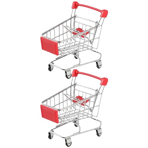 JUMPLAWN 2 Stücke Kleiner Einkaufswagen Spielzeug für Kinder Miniatur Trolley Dekoration Stabil und Farbenfroh für Rollenspiele im Supermarkt JUMPLAWN 2 Stücke Kleiner Einkaufswagen Spielzeug für Kinder Miniatur Trolley Dekoration Stabil und Farbenfroh für Rollenspiele im Supermarkt von JUMPLAWN