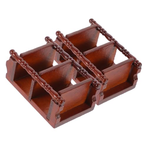 JUMPLAWN Puppenhaus Nachttisch Miniatur Holz 2 Stücke Puppenhaus Möbel Schlafzimmer Zubehör Kleiner Nachttisch Modell für 1:12 von JUMPLAWN