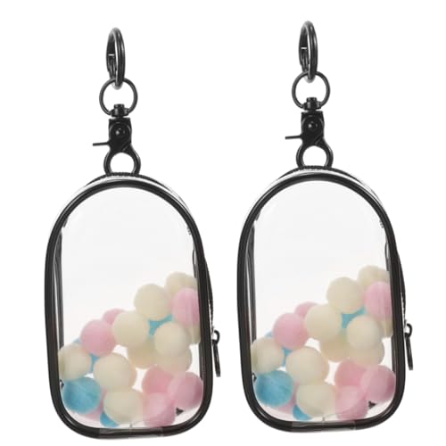 JUMPLAWN 2Stücke Transparente Sammlerbox für Puppen Aufbewahrungstasche mit Reißverschluss Staubdichtes Design für Mini Figuren Organizer für Reisen und Veranstaltungen von JUMPLAWN